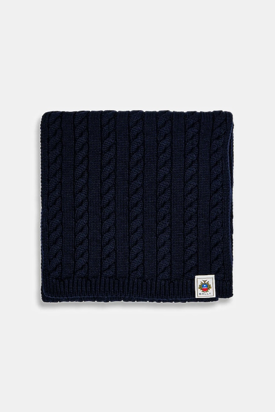 Bally szalik wełniany MSC03G granatowy AW25