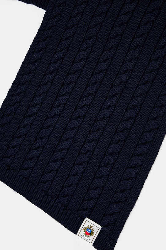 Akcesoria Bally szalik wełniany MSC03G granatowy