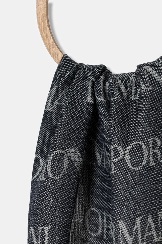 Emporio Armani szalik z dodatkiem wełny EM004238.AF21541 granatowy AW25