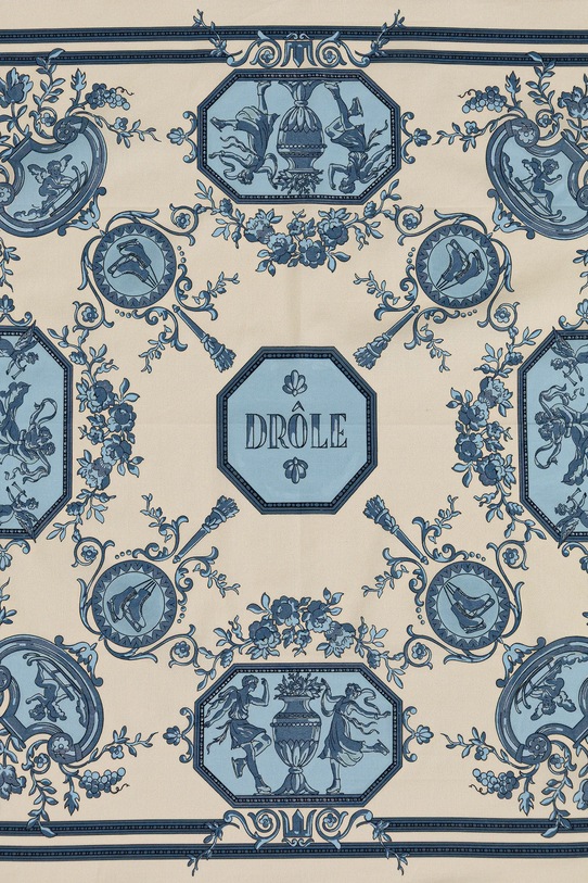 Хлопковый платок на шею Drôle de Monsieur Le Foulard Patineur I.BA019.CO128 бежевый AW25
