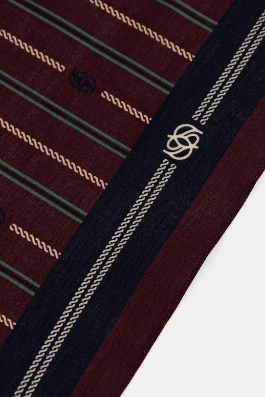 Хлопковый платок на шею Drôle de Monsieur Le Foulard Rayure Monogramme красный I.BA021.CO128