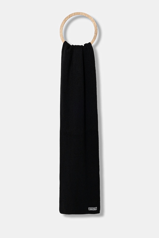 Μαντήλι από μείγμα μαλλιού Calvin Klein με μείγμα μαλλιού μαύρο LV04D8055G