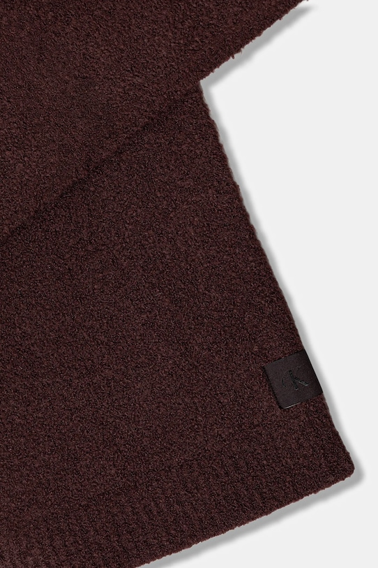 Μάλλινο κασκόλ Calvin Klein LV04D8066G καφέ AW25