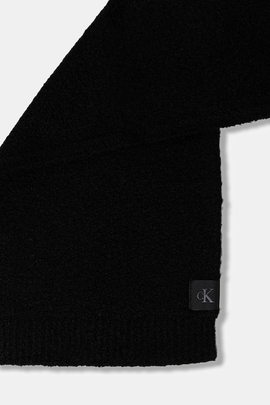 Μάλλινο κασκόλ Calvin Klein LV04D8066G μαύρο AW25