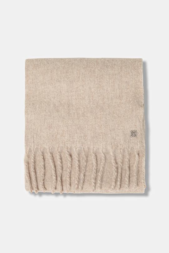 Calvin Klein szalik z dodatkiem wełny LV04D8069G beżowy AW25