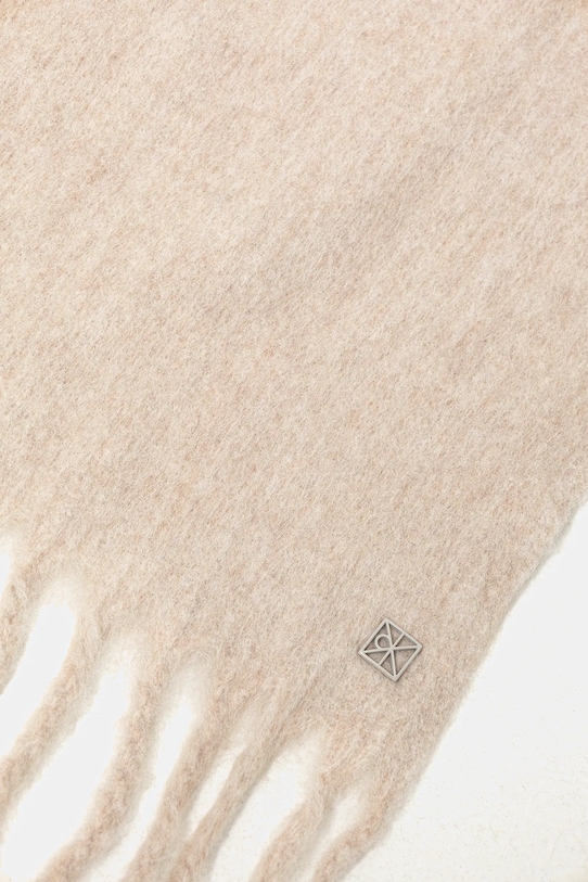 Akcesoria Calvin Klein szalik z dodatkiem wełny LV04D8069G beżowy