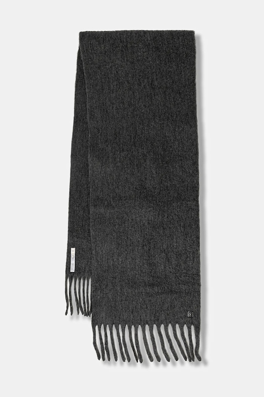 Calvin Klein szalik z dodatkiem wełny średniej grubości szary LV04D8069G