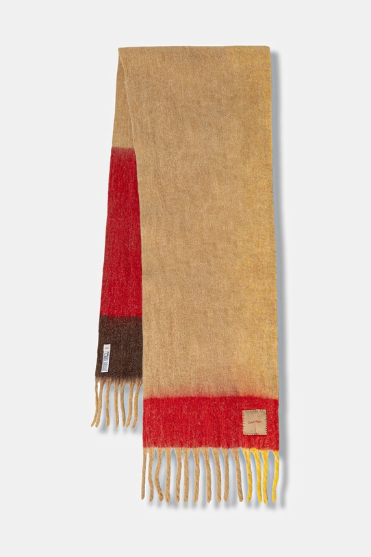 Шарф с добавлением шерсти Calvin Klein средней плотности красный LV04D8070G