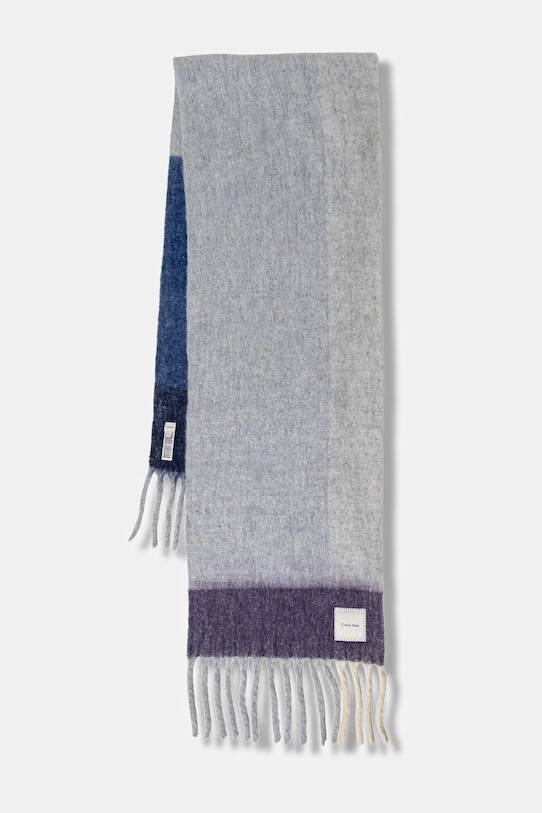 Calvin Klein szalik z dodatkiem wełny średniej grubości fioletowy LV04D8070G
