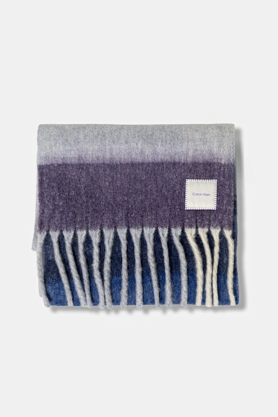 Calvin Klein szalik z dodatkiem wełny LV04D8070G fioletowy AW25