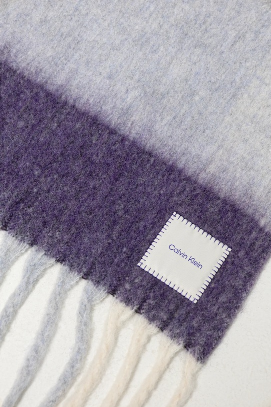 Akcesoria Calvin Klein szalik z dodatkiem wełny LV04D8070G fioletowy