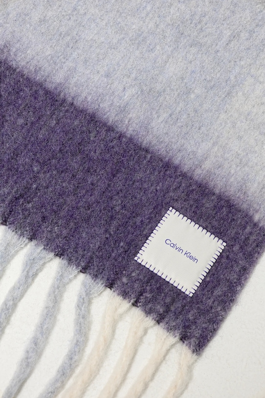 Akcesoria Calvin Klein szalik z dodatkiem wełny LV04D8070G fioletowy