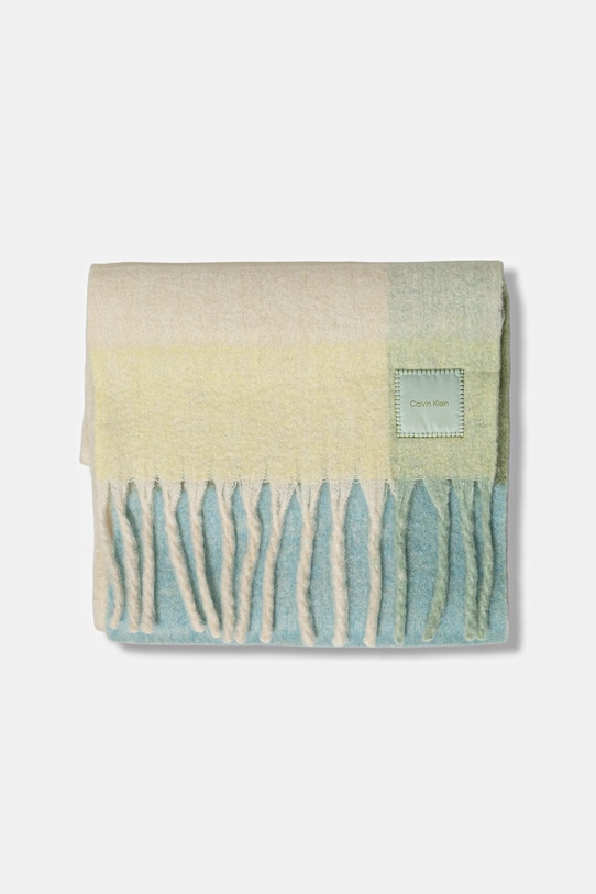 Calvin Klein szalik z dodatkiem wełny LV04D8070G zielony AW25