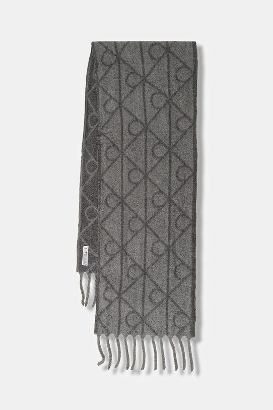 Calvin Klein szalik z dodatkiem wełny średniej grubości szary LV04D8072G