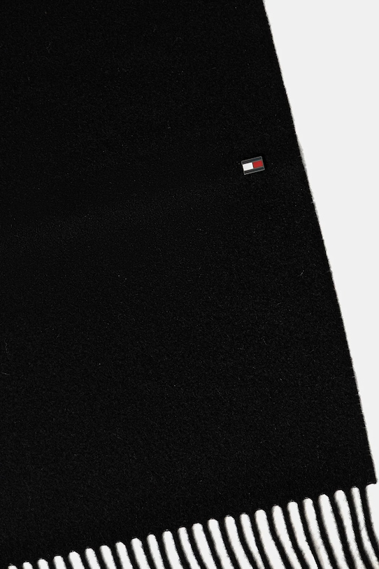 Šal od kašmira Tommy Hilfiger AM0AM13594 crna AW25