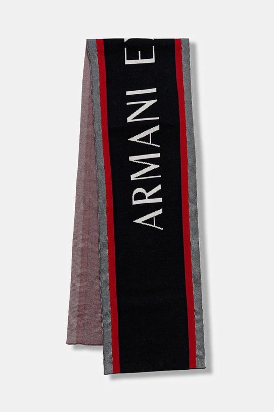 Armani Exchange szalik z dodatkiem wełny z domieszką wełny granatowy XM001552.AF13776