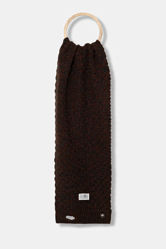 MM6 Maison Margiela szalik z wełną średniej grubości brązowy SH2TE0005.M13174.961