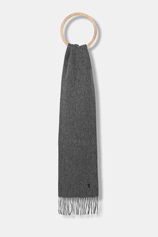 Trussardi szalik wełniany wełna szary S600C000002N