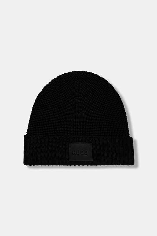 HUGO czapka i szalik z dodatkiem wełny 50551423 czarny AW25