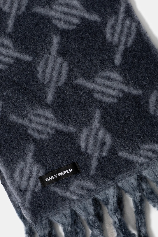 Шарф с примесью шерсти Daily Paper Riyo Monogram 2521093 тёмно-синий AW25