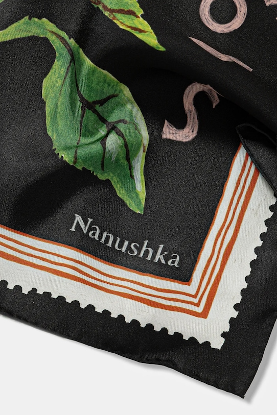 Nanushka eșarfă de mătase NU25PFSC00299 negru AW25