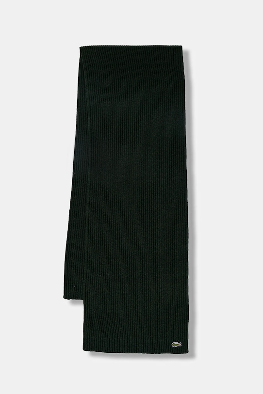 Lacoste szalik wełniany dzianina zielony RE0058