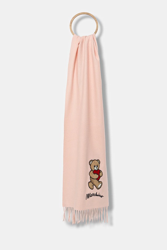 Μάλλινο κασκόλ Moschino μαλλί ροζ M3330.30835