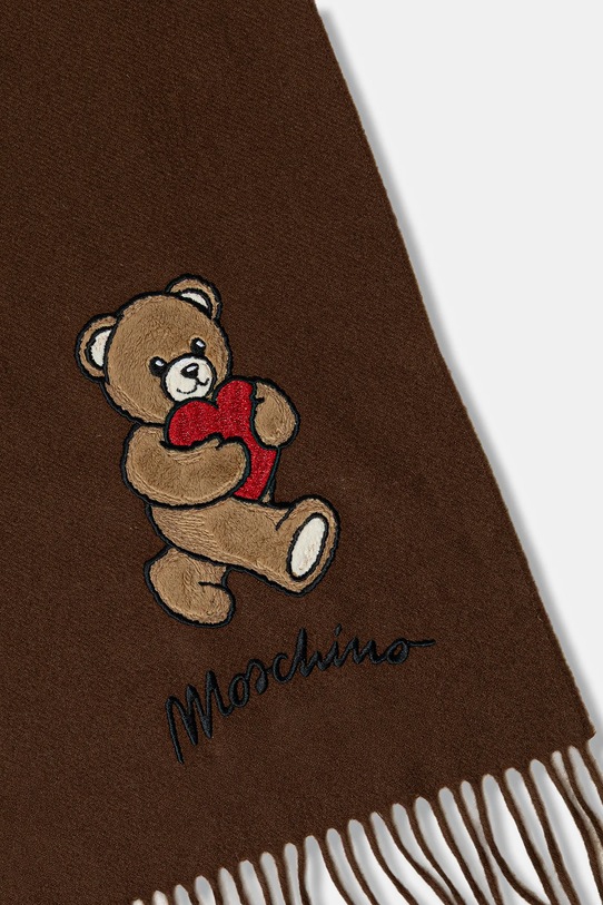 Vlněná šála Moschino M3330.30835 hnědá AW25