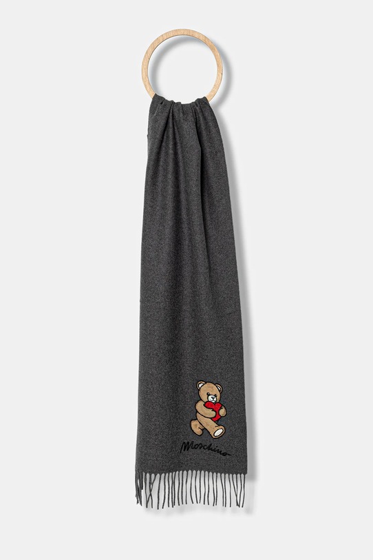 Μάλλινο κασκόλ Moschino μαλλί γκρί M3330.30835