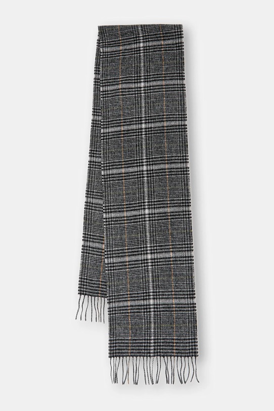 Barbour szalik wełniany tkanina szary USC0400