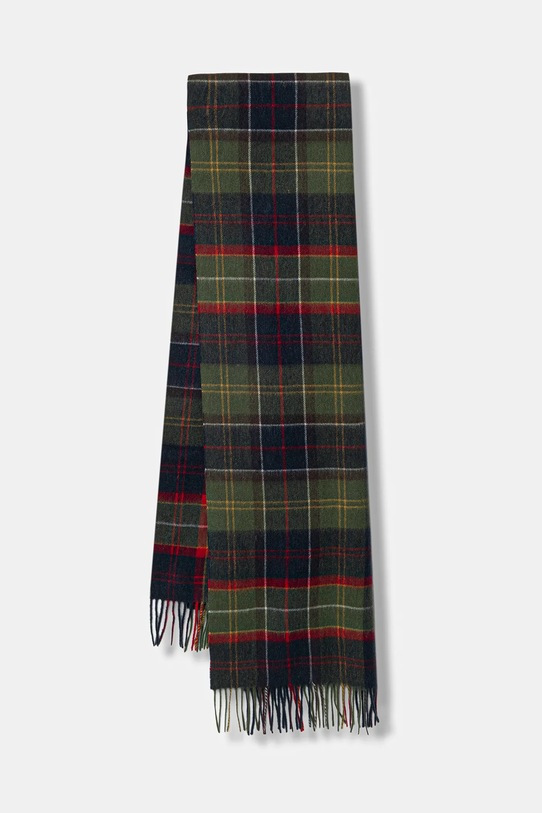 Barbour szalik wełniany dzianina zielony USC0387