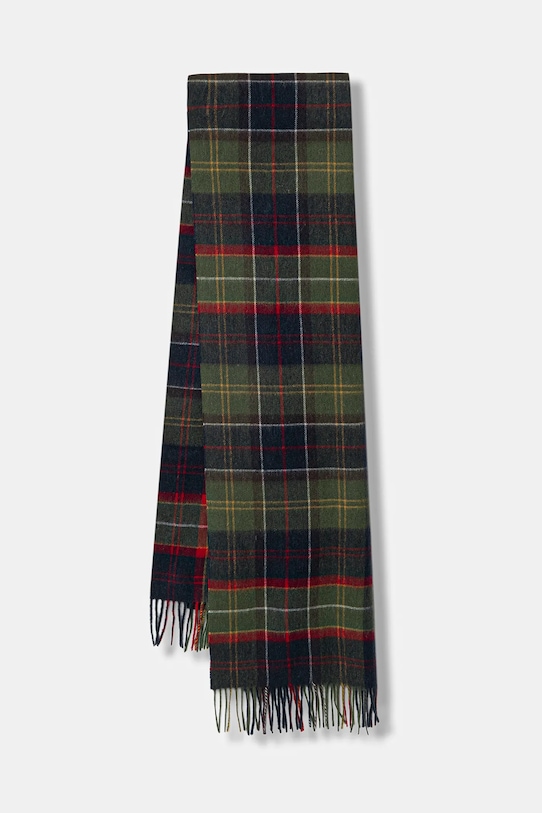 Barbour szalik wełniany dzianina zielony USC0387