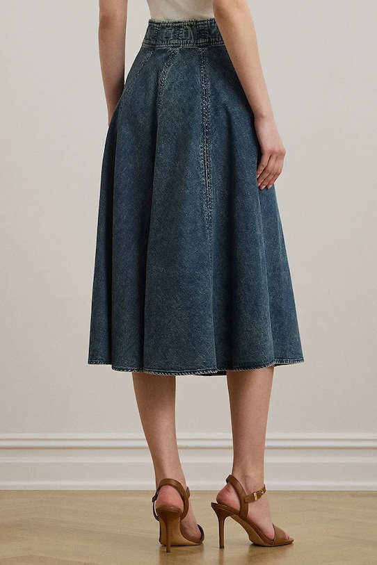 Oblečenie Bavlnená rifľová sukňa Lauren Ralph Lauren 200971265 modrá