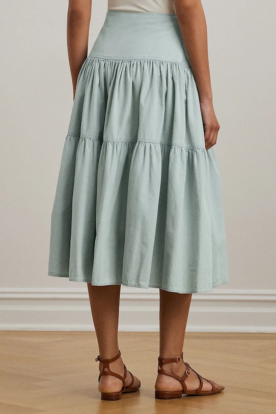 Lauren Ralph Lauren spódnica bawełniana 200978816 niebieski AW25