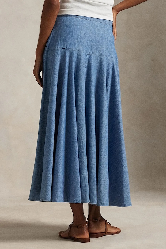 Polo Ralph Lauren fustă din bumbac 211A87465 albastru AW25