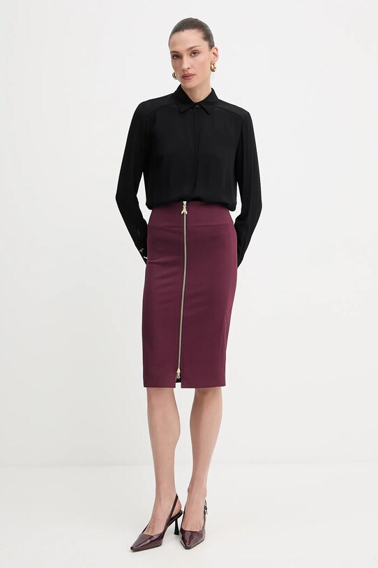 Patrizia Pepe spódnica 8G0485.A025 bordowy AW25