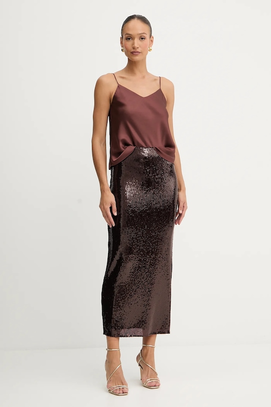 Patrizia Pepe spódnica 8G0491.J326 bordowy AW25