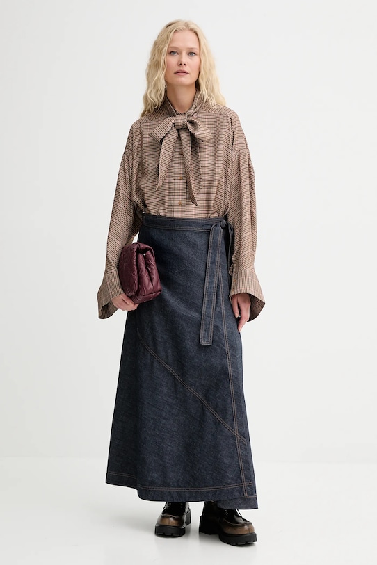 Rifľová sukňa MUNTHE LANDREA 253122025307 modrá AW25