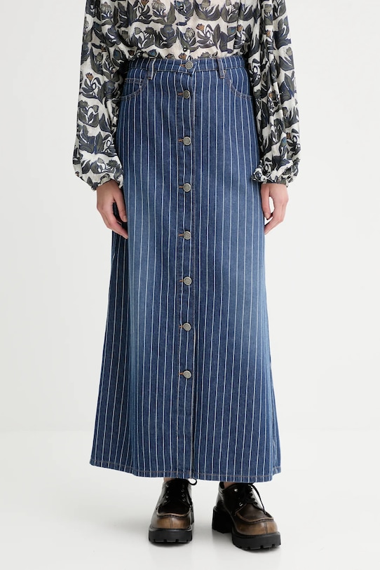 MUNTHE spódnica jeansowa bawełniana LIVONO wzorzyste niebieski 253123825316