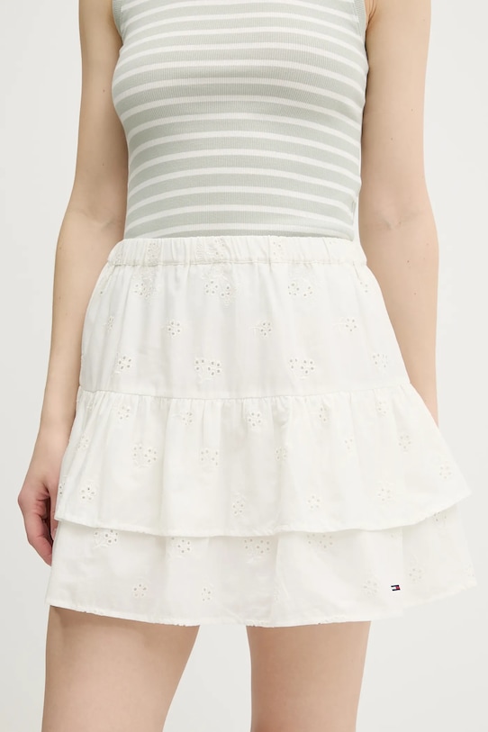 Tommy Jeans spódnica bawełniana casual beżowy DW0DW21166