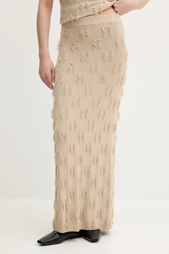 Samsoe Samsoe spódnica SAMARLA z elastanem beżowy F25200128