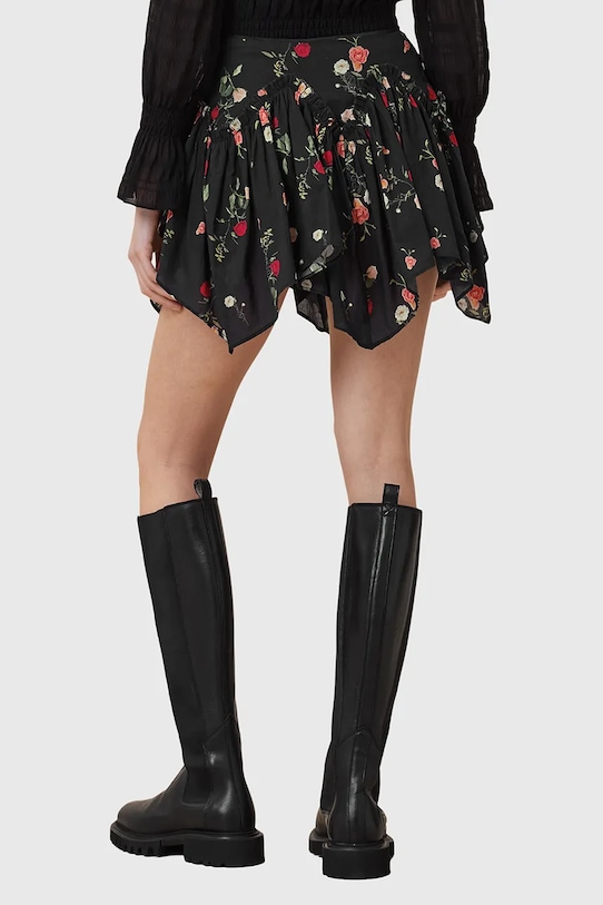 AllSaints fustă din bumbac DELILAH negru W032RC