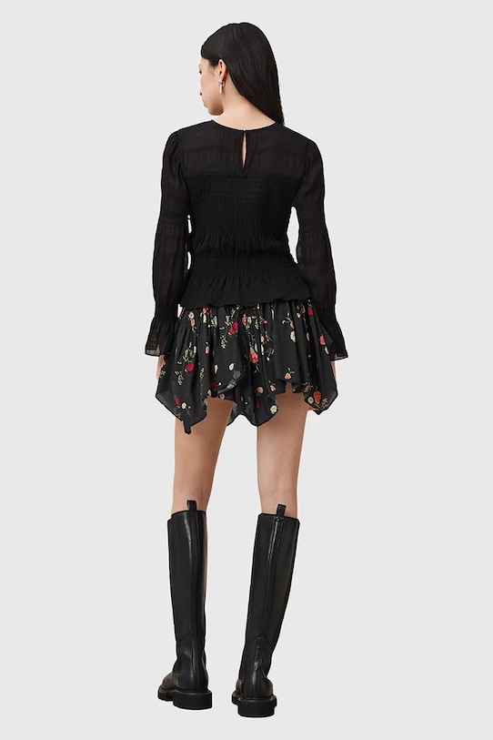 AllSaints fustă din bumbac DELILAH W032RC negru