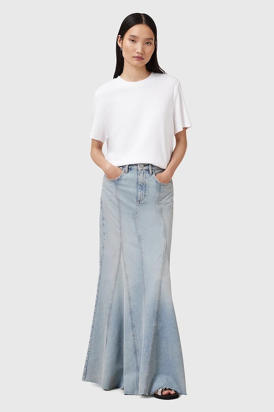 AllSaints fustă jeans ALMA uni albastru W068RC