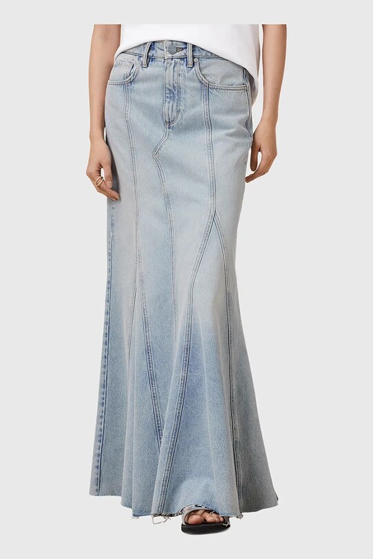AllSaints spódnica jeansowa ALMA W068RC niebieski AW25