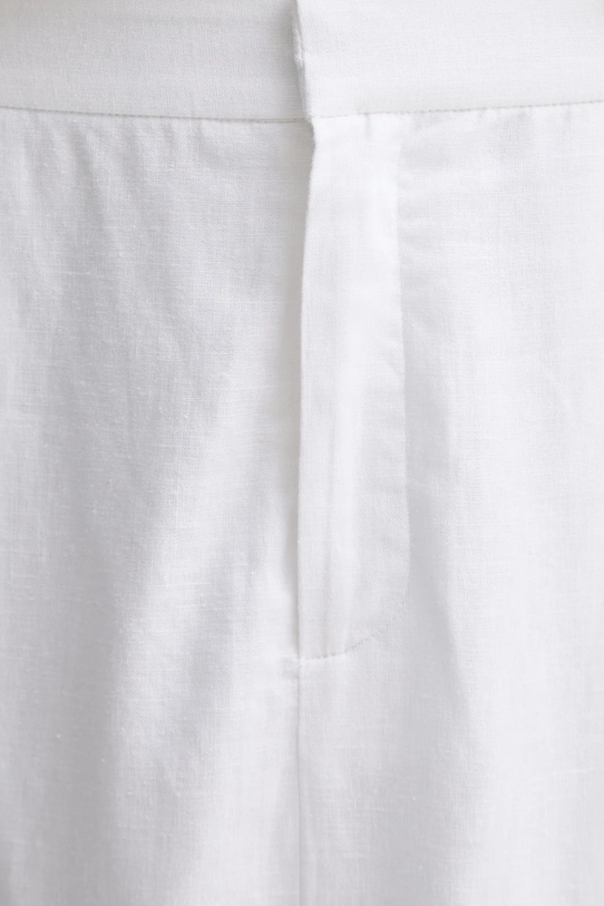 Sukně s příměsí lnu Gestuz 10910283 bílá