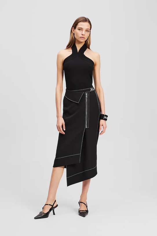 Φούστα Karl Lagerfeld με ελαστάν μαύρο A3W12020