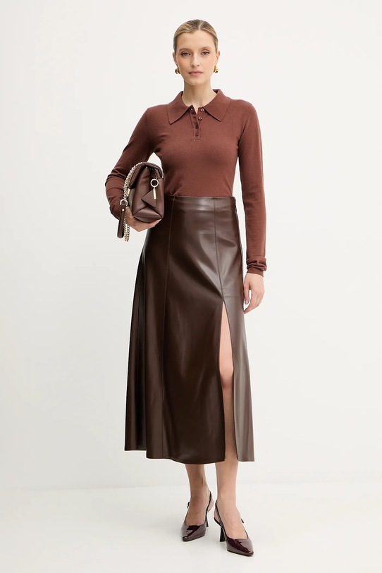 Simona Corsellini gonna A25CPGO00701 marrone AW25