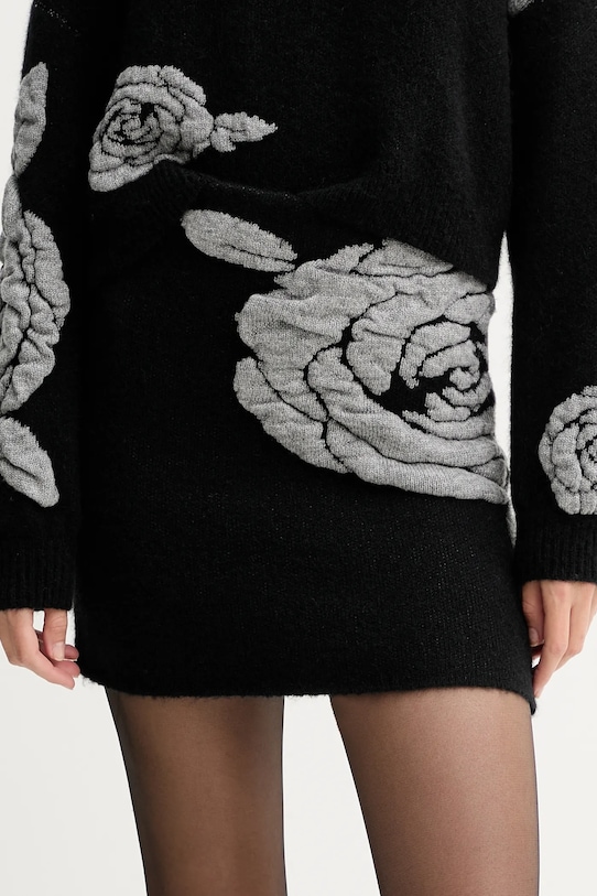 Gestuz spódnica z domieszką wełny wzorzyste czarny 10910595