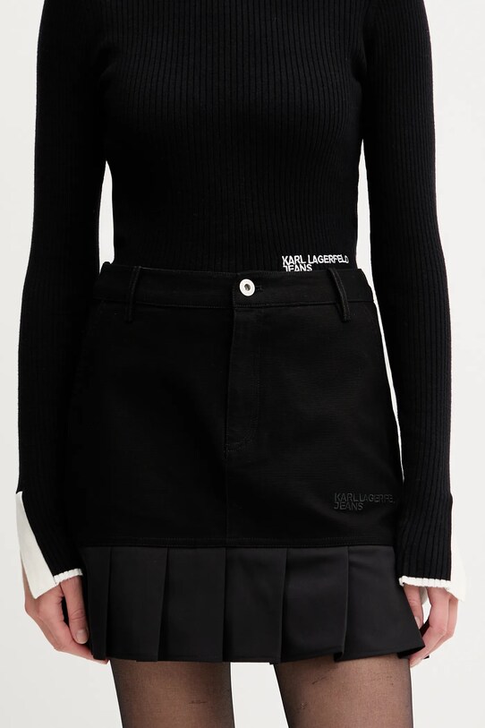 Karl Lagerfeld Jeans szoknya farmer fekete A3W12012
